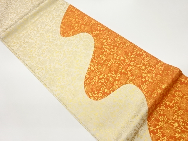JAPANESE FUKURO OBI / WOVEN FLOWER ARABESQUE